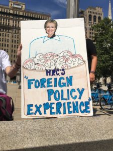 A sign from the March For Bernie at the 2016 Democratic National Convention. Photo by Rania Khalek.