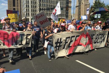 Protesters at the DNC March For Bernie. Photo by Rania Khalek.