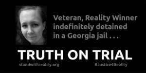 Original Reality Winner billboard, rejected for the words "indefinitely detained." (Credit: Whistleblower Support Network).