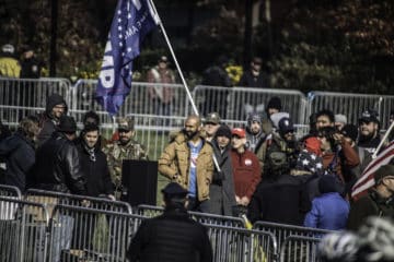 Proud Boys and Three Percenters spotted during the "We The People" rally in Philadelphia on November 17, 2018. Credit: Laura Sennett.