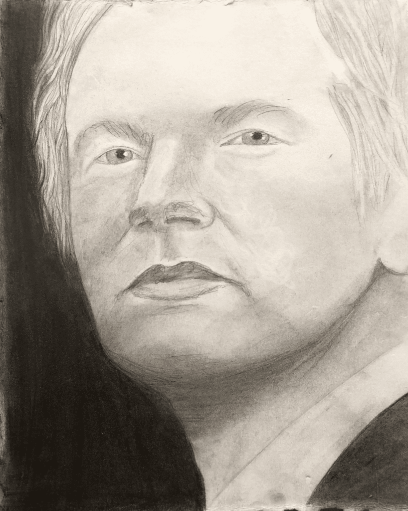 WikiLeaks founder Julian Assange. Artwork by Paul Lacombe.